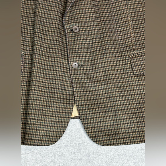 John Weitz Blazer Mens 48R Brown Check Sport Coat Jacket 2 Button Double Vent - Picture 6 of 15
